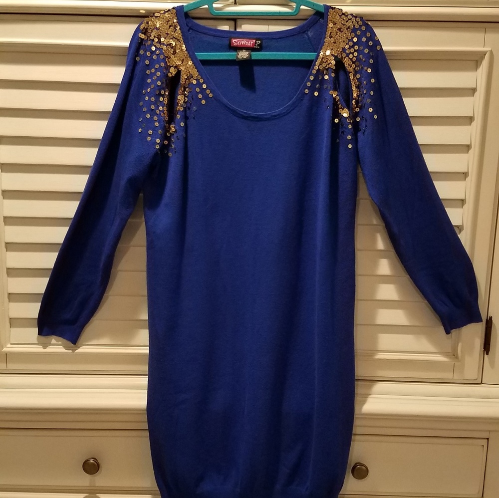 Royal Blue Sweater Dress